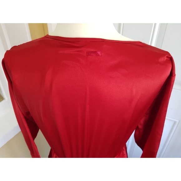 Calvin Klein Red Satin Robe - Picture 8 of 16